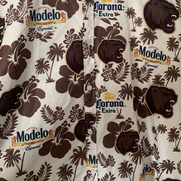 Pre Owned Men's Corona Modelo Short Sleeve Shirt Stand Out in Style Festive - Picture 2 of 10